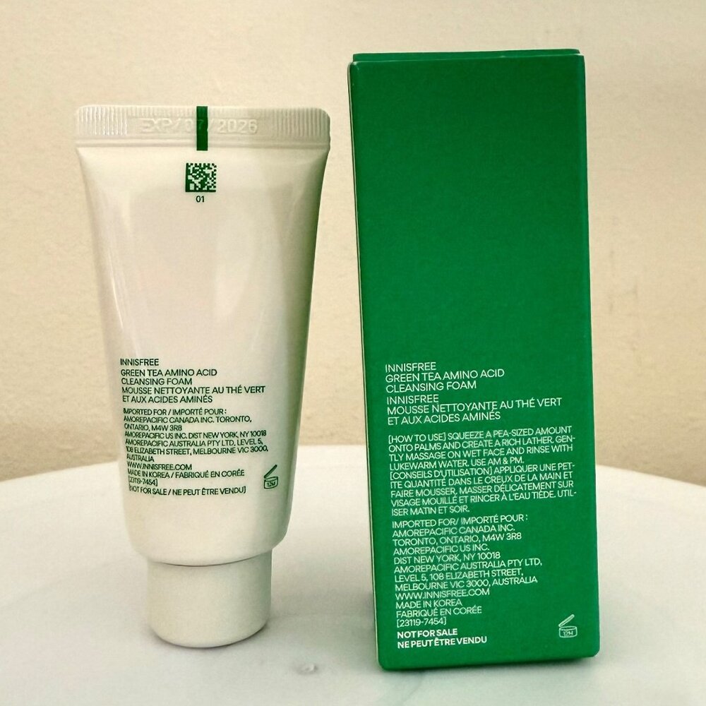 Innisfree Green Tea Amino Acid Cleansing Foam 30 ml Facial Cleanser - Picture 2 of 7